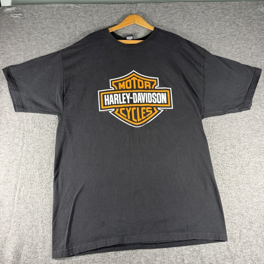 Harley Davidson Shirt Men XXL Biker Madison TN Graphic Motorcycles Black Cotton